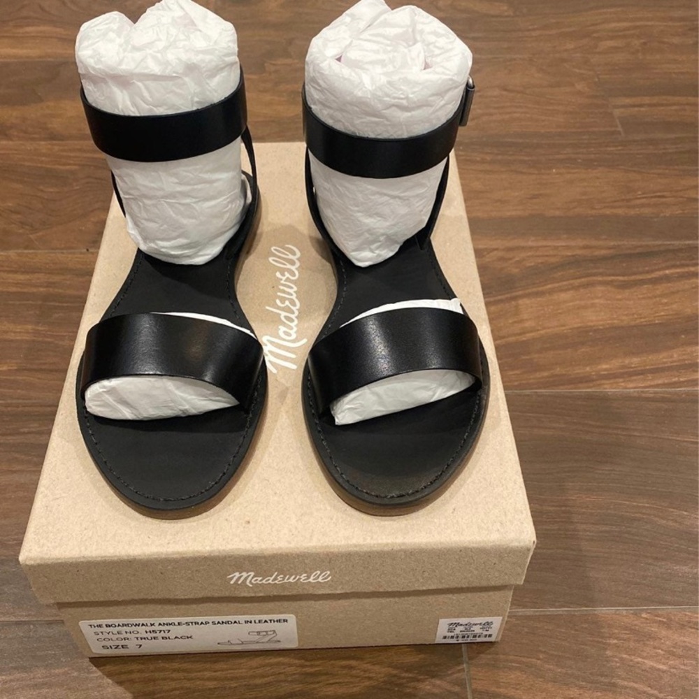 Brand New Madewell Black Boardwalk Sandal 7